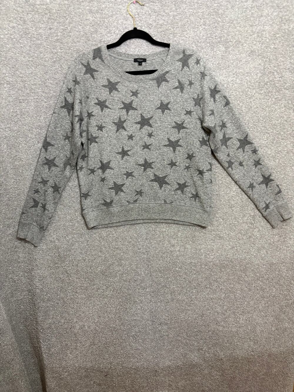 Rails Theo S Melange Grey Stars Crewneck Knit Sweater